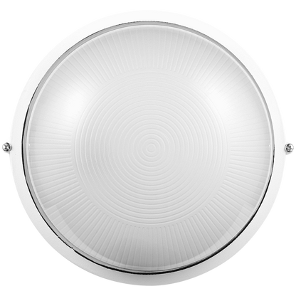 Ellies Illume Series - Large AC Round Bulkhead - Aluminium + Glass - E27 Base -WT