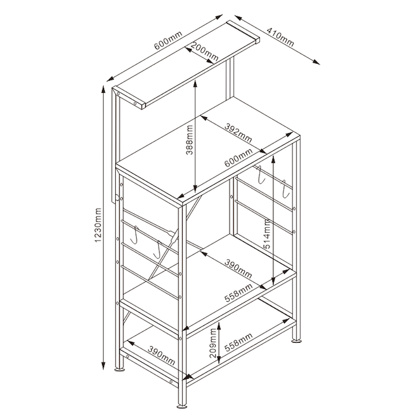 Everfurn Boston Kitchen Unit/Rack
