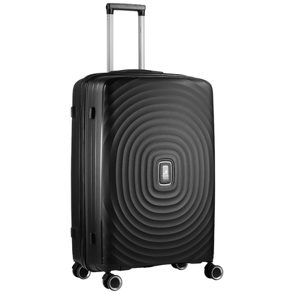 Travelwize Ripple PP 4-Wheel Spinner 3 Pc Luggage Set - Black