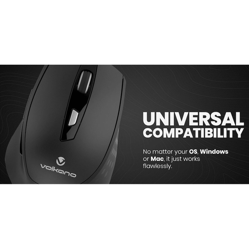 Volkano Chrome Series Wireless Mouse - Black