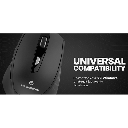 Volkano Chrome Series Wireless Mouse - Black