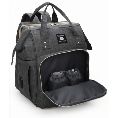 Totes Babe Alma Convertible Diaper Backpack - Dark Grey