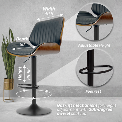 Everfurn Petunia Swivel Barstool (2 Pack)