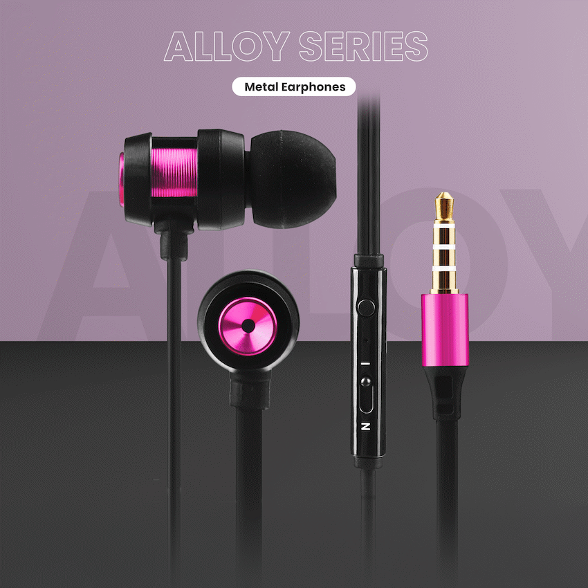 Volkano Alloy series metal earphone - Purple
