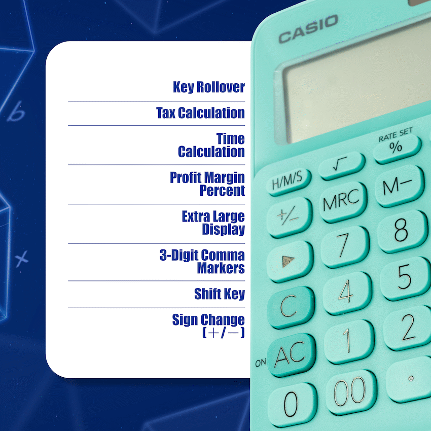 Casio MS-20UC - Desktop calculator 12 Digit - Green