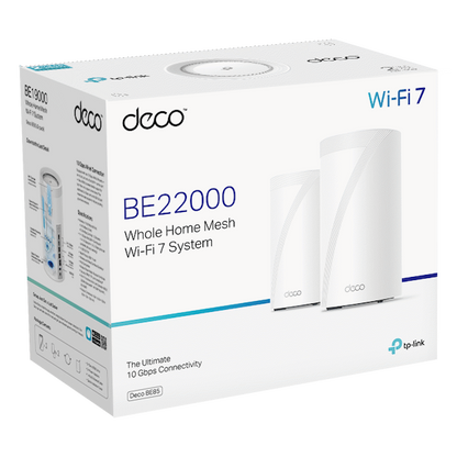TP-Link Deco BE85 (2-Pack) BE19000 Tri-Band Whole Home Mesh Wi-Fi 7 System