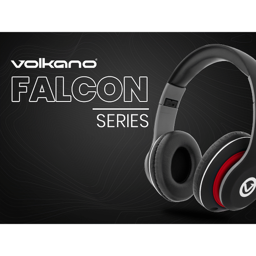 Volkano Falcon Headphones with Microphone - Black