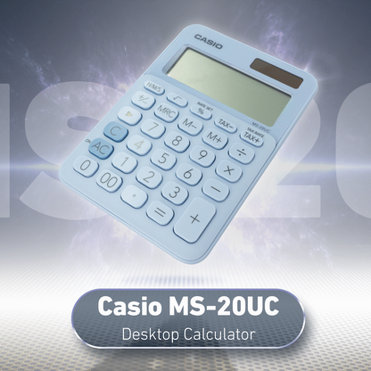 Casio MS-20UC - Desktop Calculator 12-Digit - Light Blue