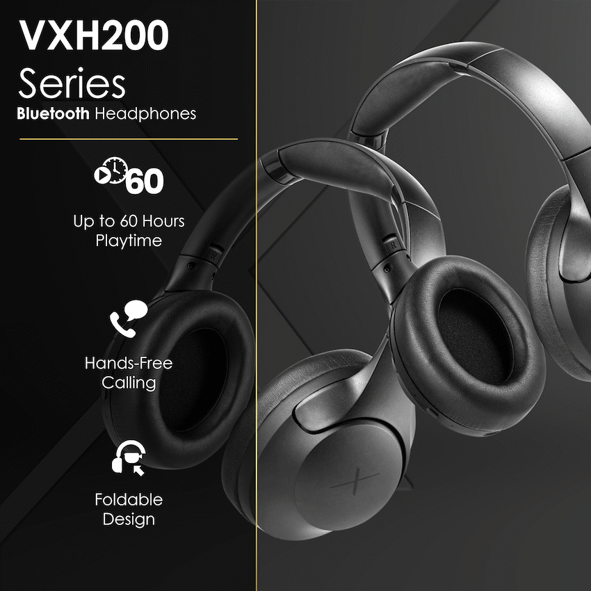 VolkanoX VXH200 Bluetooth Headphones with ANC - Black