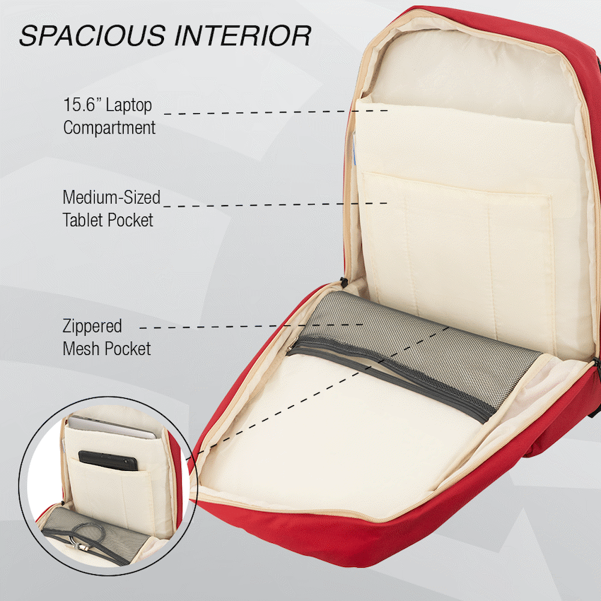 Kingsons Arrow Series Laptop Backpack Red