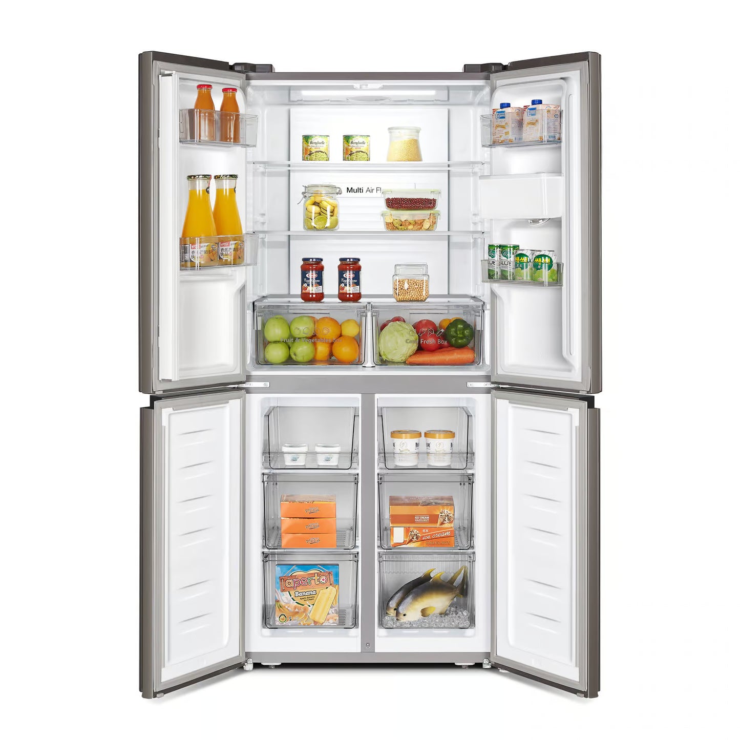 Hisense H525Fi Wd 392L Inox Looking Cross Door Refrigerator With Water Dispenser - Everyday Elektronics South Africa