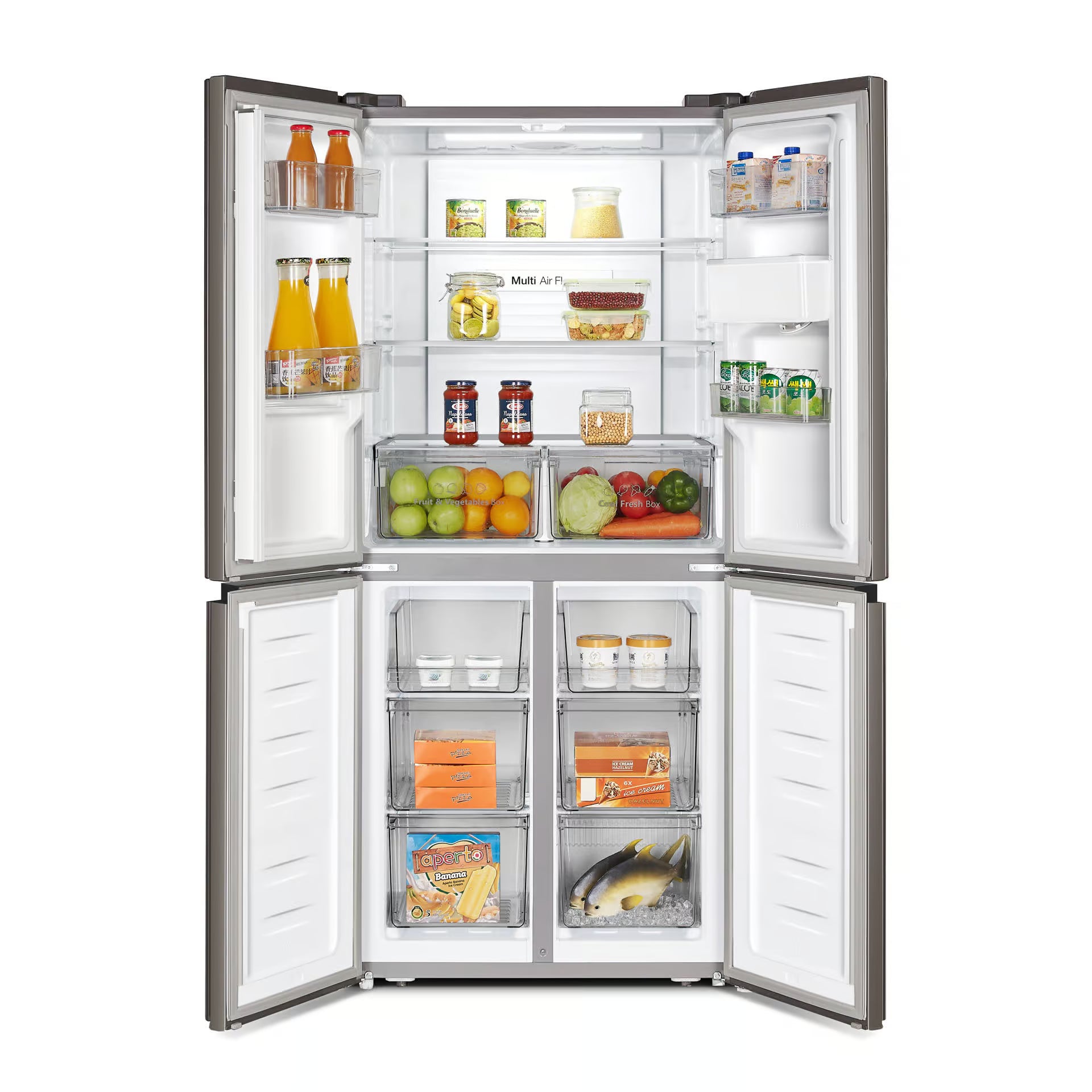 Hisense H525Fi Wd 392L Inox Looking Cross Door Refrigerator With Water Dispenser - Everyday Elektronics South Africa
