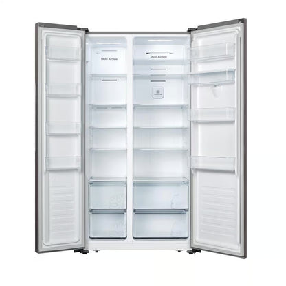 Hisense H670Sit Wd 508L Titanium Inox Side By Side Refrigerator With Water Dispenser - Everyday Elektronics South Africa
