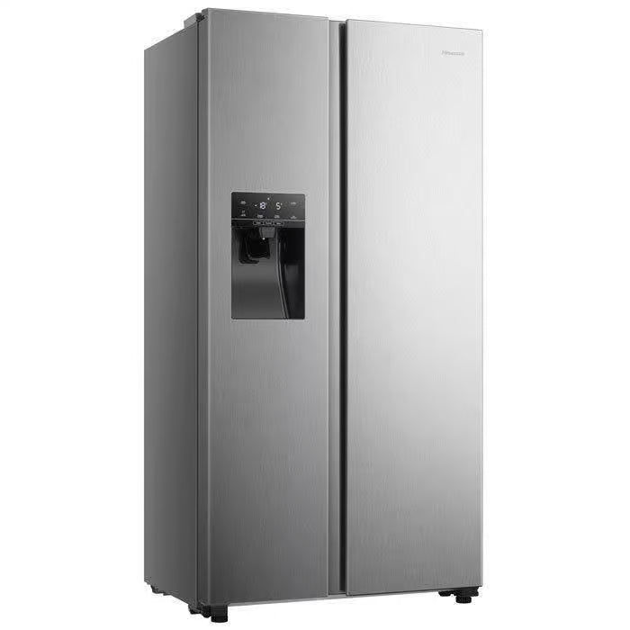 Hisense H690Ss Idl 474L Brushed Stainless Steel Side By Side Refrigerator With Water Dispenser - Everyday Elektronics South Africa