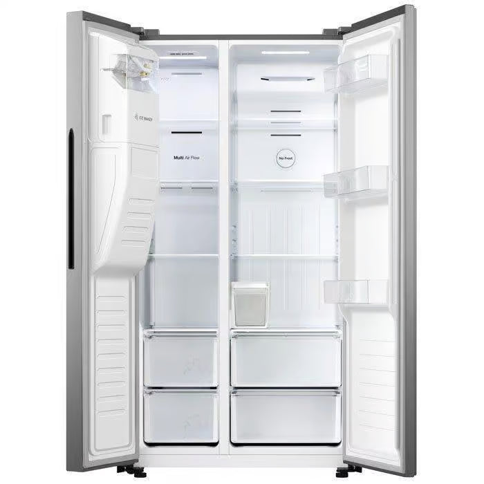 Hisense H690Ss Idl 474L Brushed Stainless Steel Side By Side Refrigerator With Water Dispenser - Everyday Elektronics South Africa