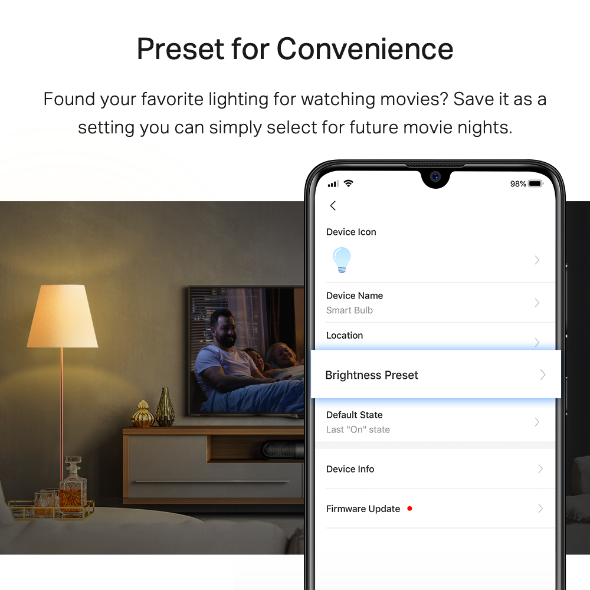 TP-Link Tapo L510E 8.7w Smart Wi-Fi Warm White Light Bulb, Dimmable, A60, E27
