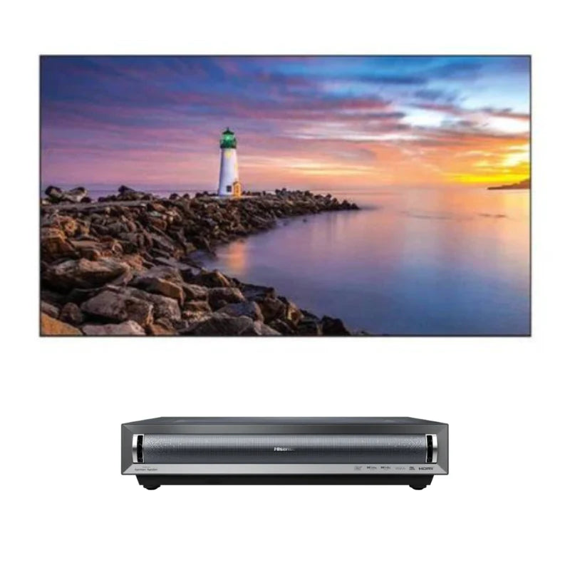 Hisense PX3 Pro + 120" Screen 80”-150” Trichroma 4K
 Laser Cinema + 120" Screen