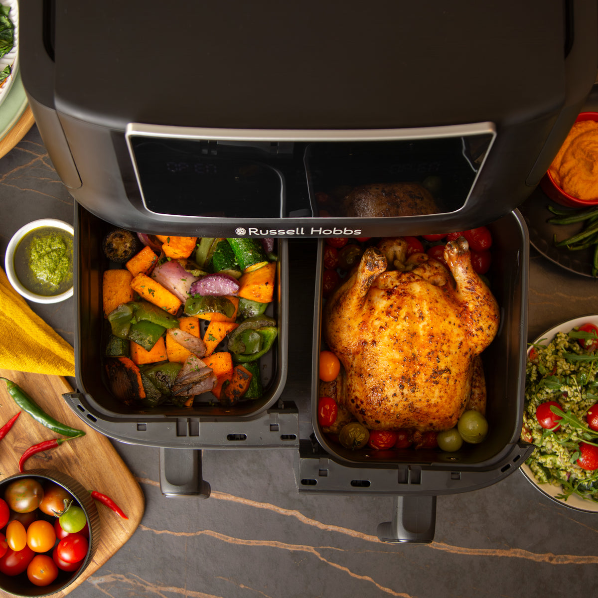 RUSSELL HOBBS 9L DUAL AIR FRYER RHAF09DSS