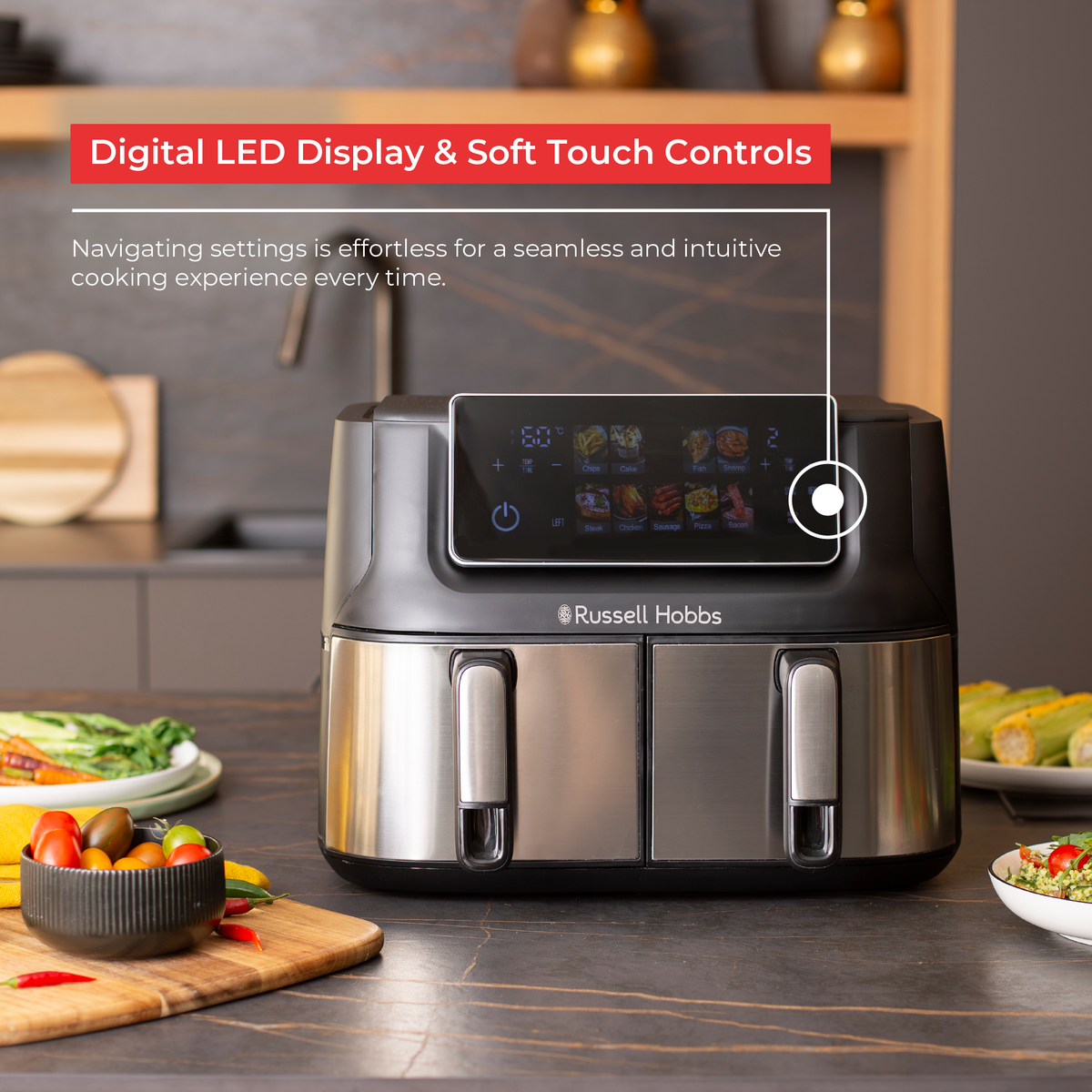 RUSSELL HOBBS 9L DUAL AIR FRYER RHAF09DSS