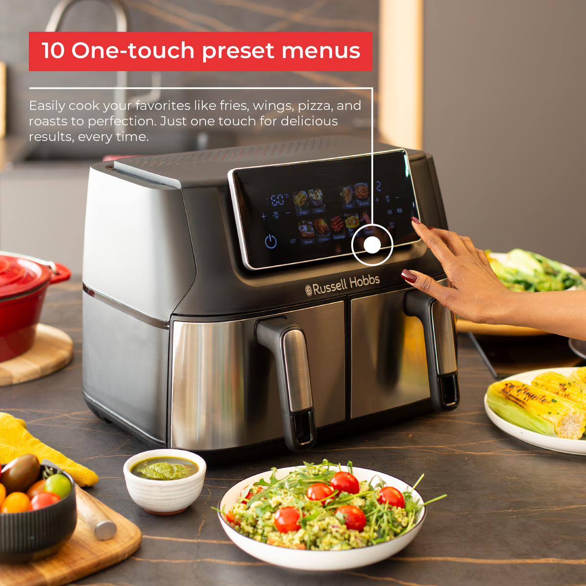 RUSSELL HOBBS 9L DUAL AIR FRYER RHAF09DSS