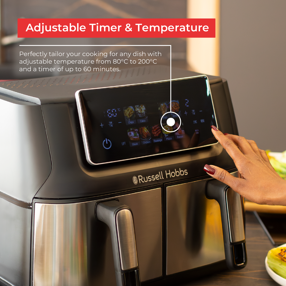 RUSSELL HOBBS 9L DUAL AIR FRYER RHAF09DSS