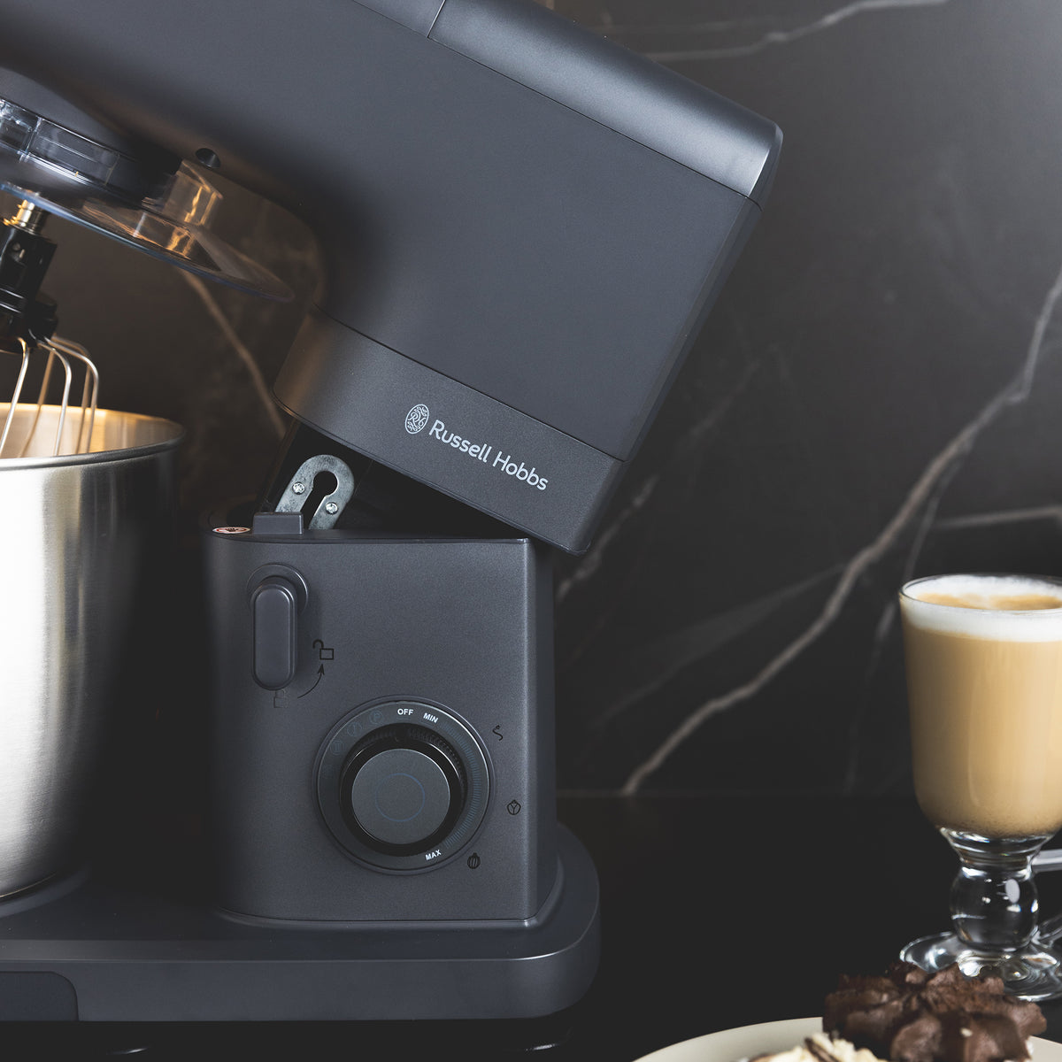 RUSSELL HOBBS VELOCITY DARK 5.5L STAND BOWL MIXER RHSBM625