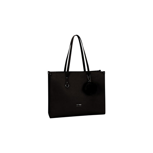 SUPANOVA POMPOM LADIES LAPTOP BAG BLACK