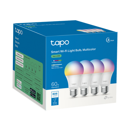 TP-Link Tapo L530E (4-Pack) Smart Wi-Fi Light Bulb - Multicolor