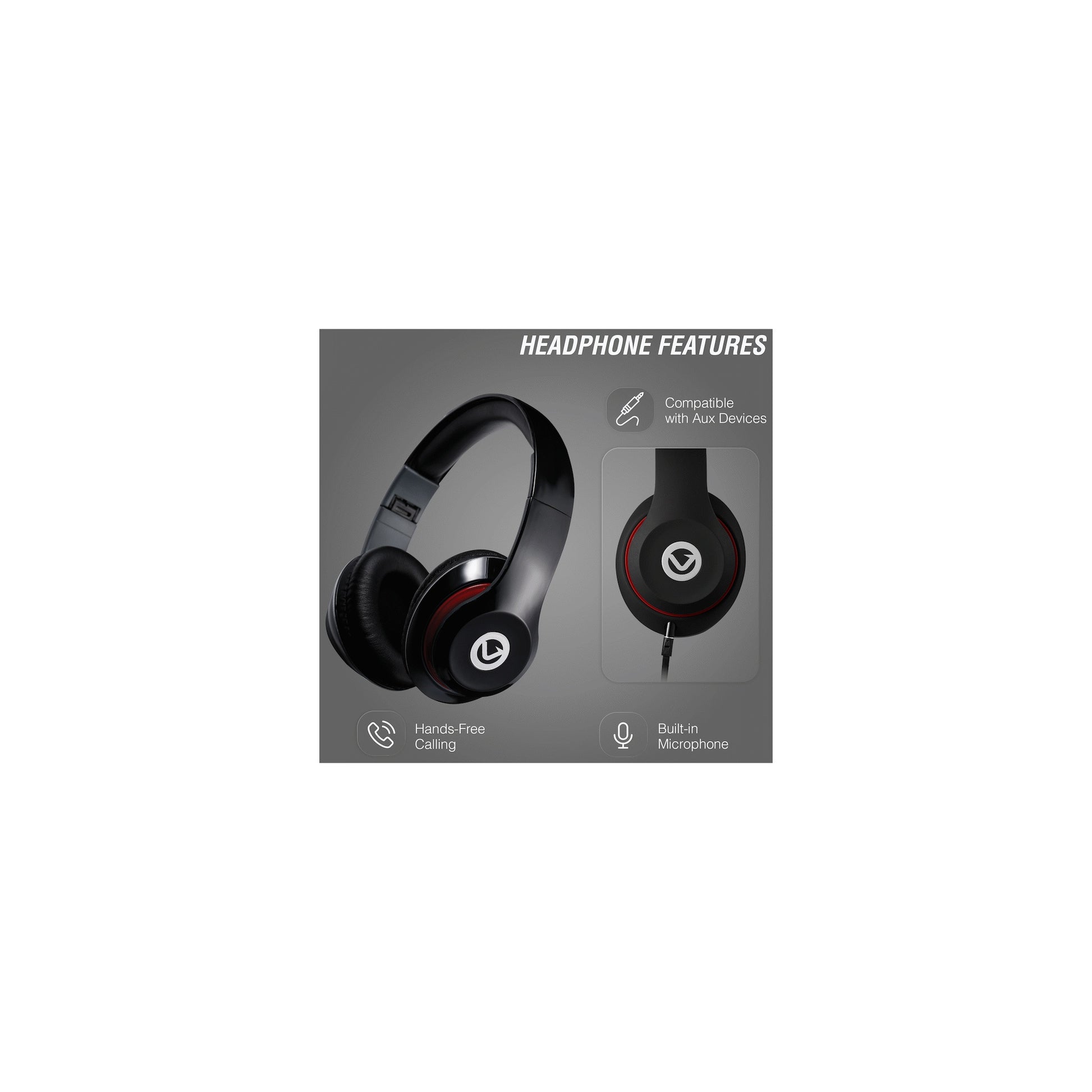 Volkano Falcon Headphones With Microphone Black - Everyday Elektronics South Africa