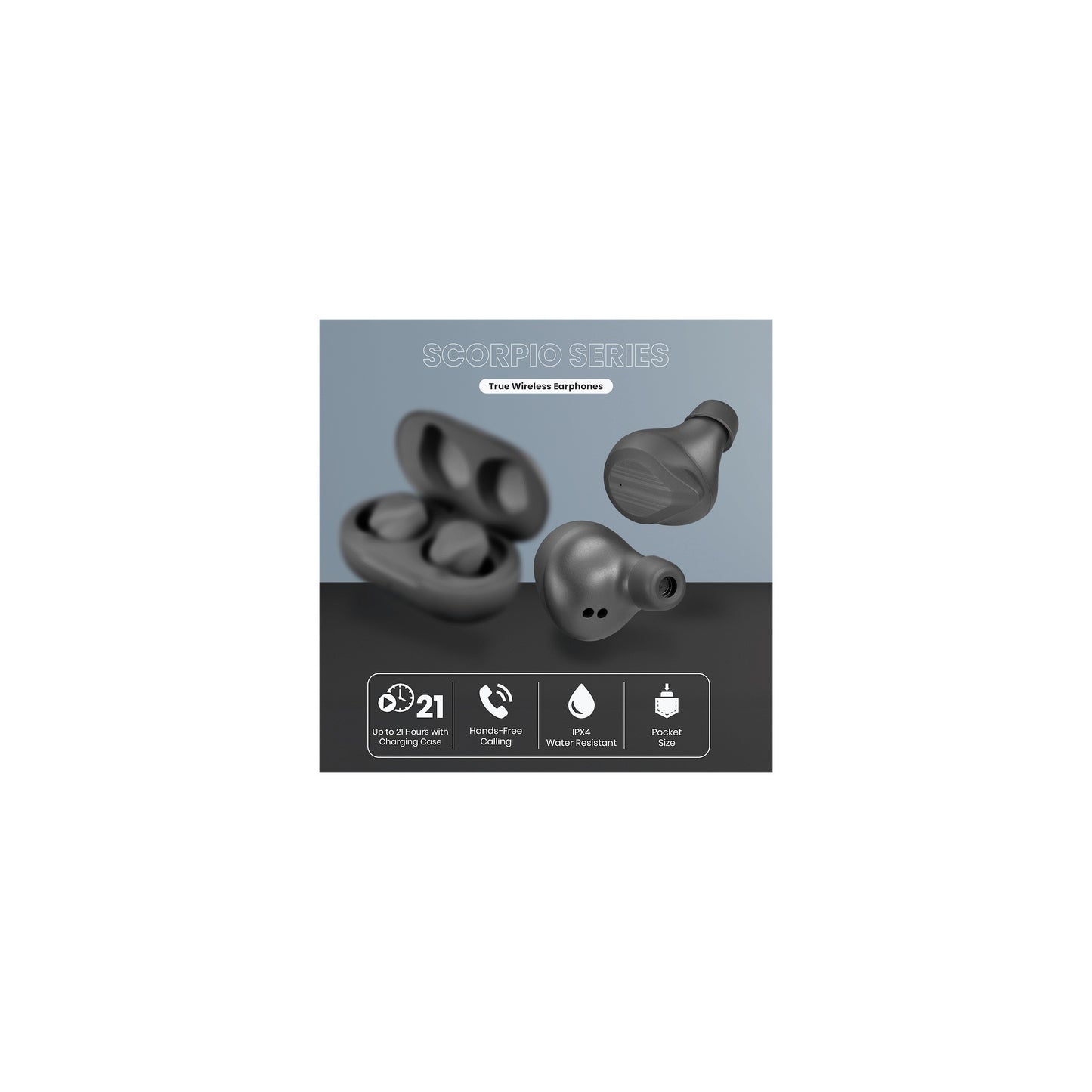 Volkano Scorpio Series True Wireless Earphones Black - Everyday Elektronics South Africa
