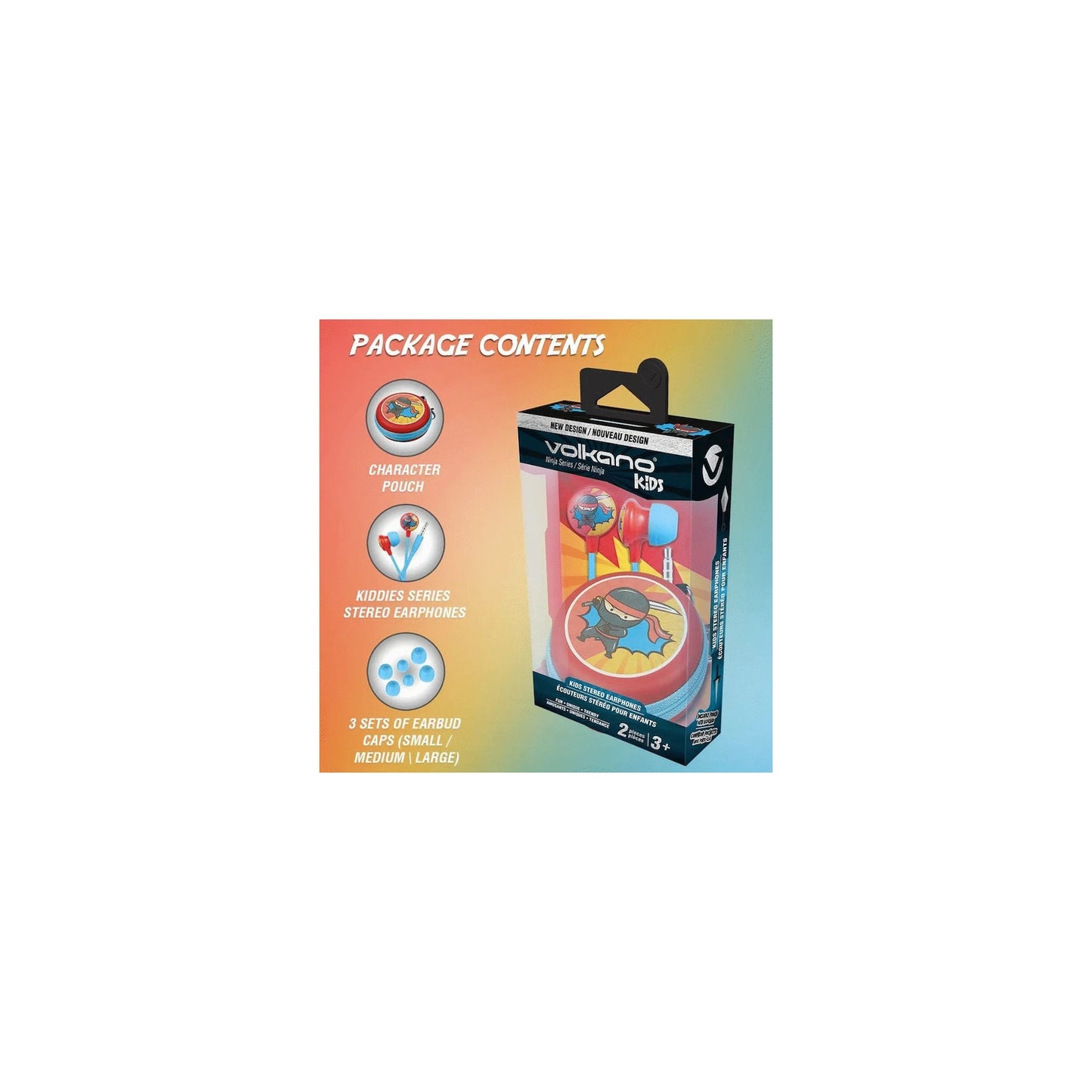 Volkano Kiddies Series Earphones With Keychain Ninja - Everyday Elektronics South Africa
