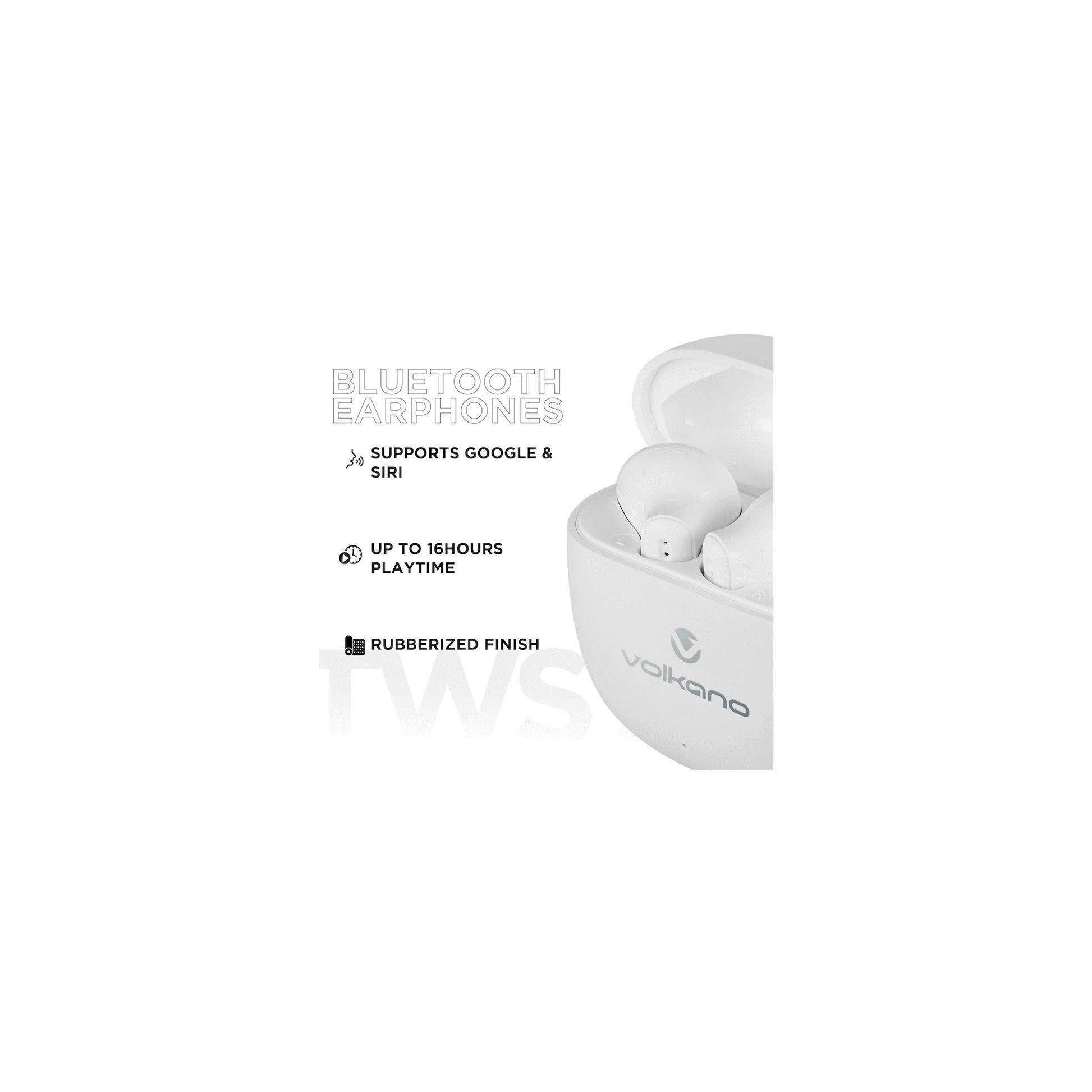 Volkano Sleek Series Tws Earphones White - Everyday Elektronics South Africa