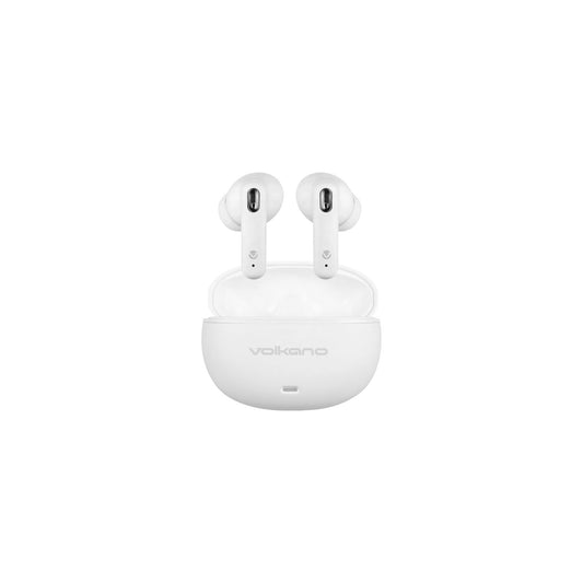 Volkano Pulse Series True Wireless Earphones With Charging Case White - Everyday Elektronics South Africa