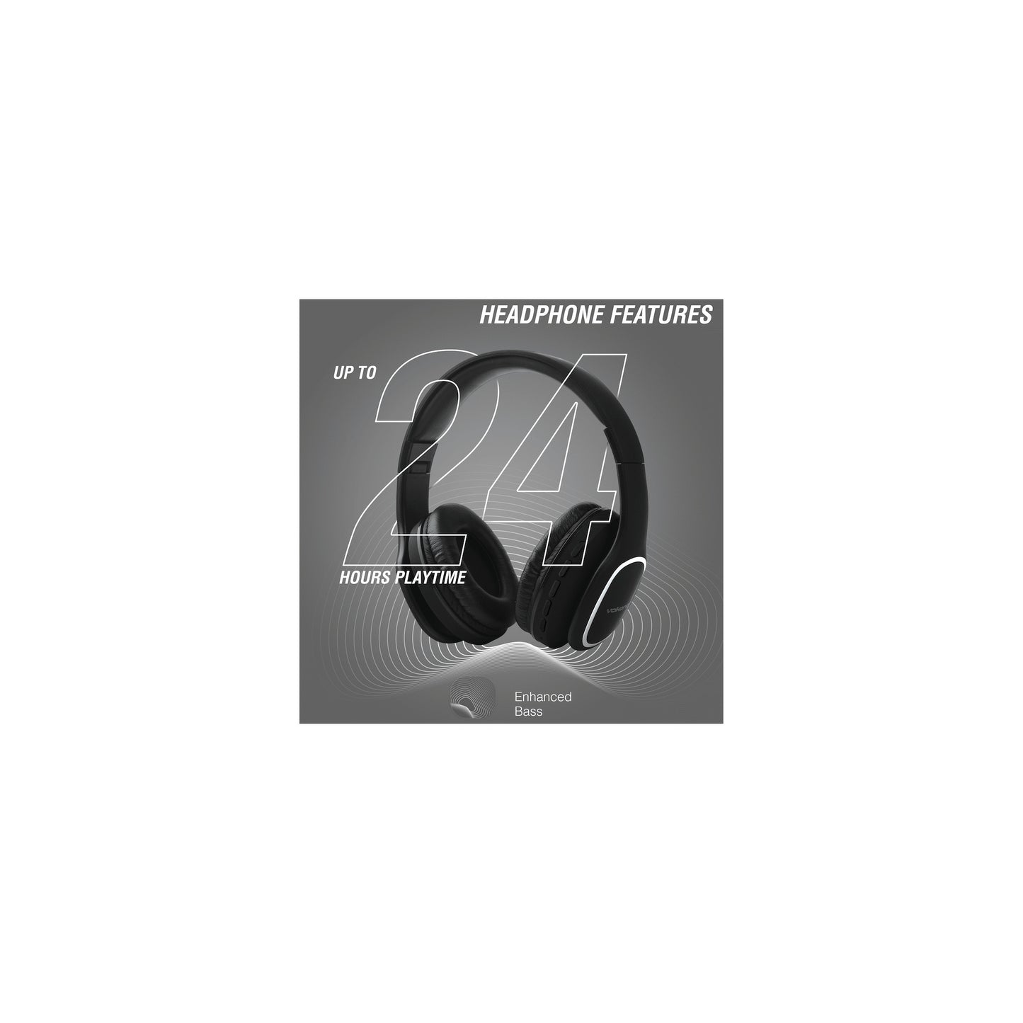 Volkano Phonic Series Bluetooth Full Size Headphones Black - Everyday Elektronics South Africa
