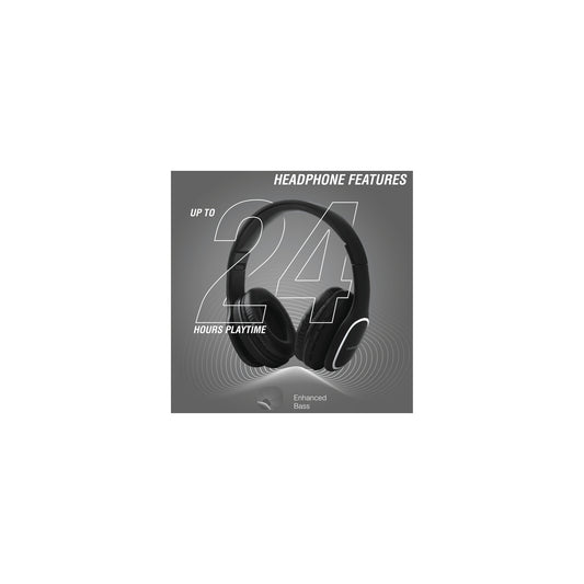 Volkano Phonic Series Bluetooth Full Size Headphones Black - Everyday Elektronics South Africa