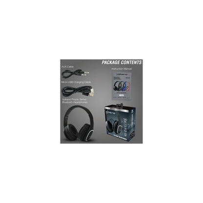 Volkano Phonic Series Bluetooth Full Size Headphones Black - Everyday Elektronics South Africa