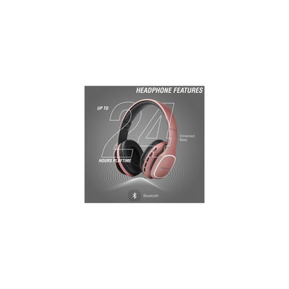 Volkano Phonic Series Bluetooth Full Size Headphones Rose Gold - Everyday Elektronics South Africa