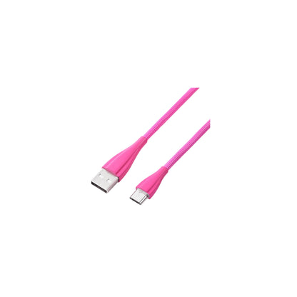 Volkano Fashion Series Micro Usb Cable 18M Lumo Pink - Everyday Elektronics South Africa