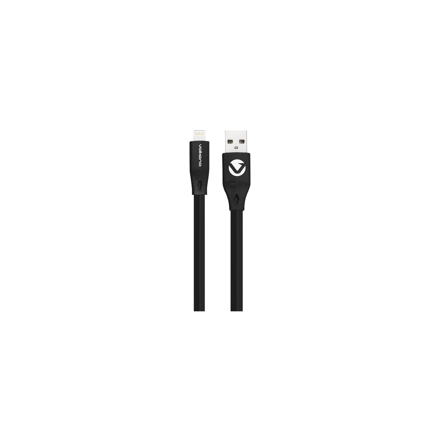 Volkano Slim Series Flat Pvc Lightning Cable 12M Black - Everyday Elektronics South Africa