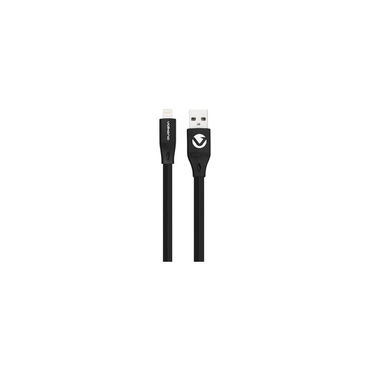 Volkano Slim Series Flat Pvc Lightning Cable 12M Black - Everyday Elektronics South Africa