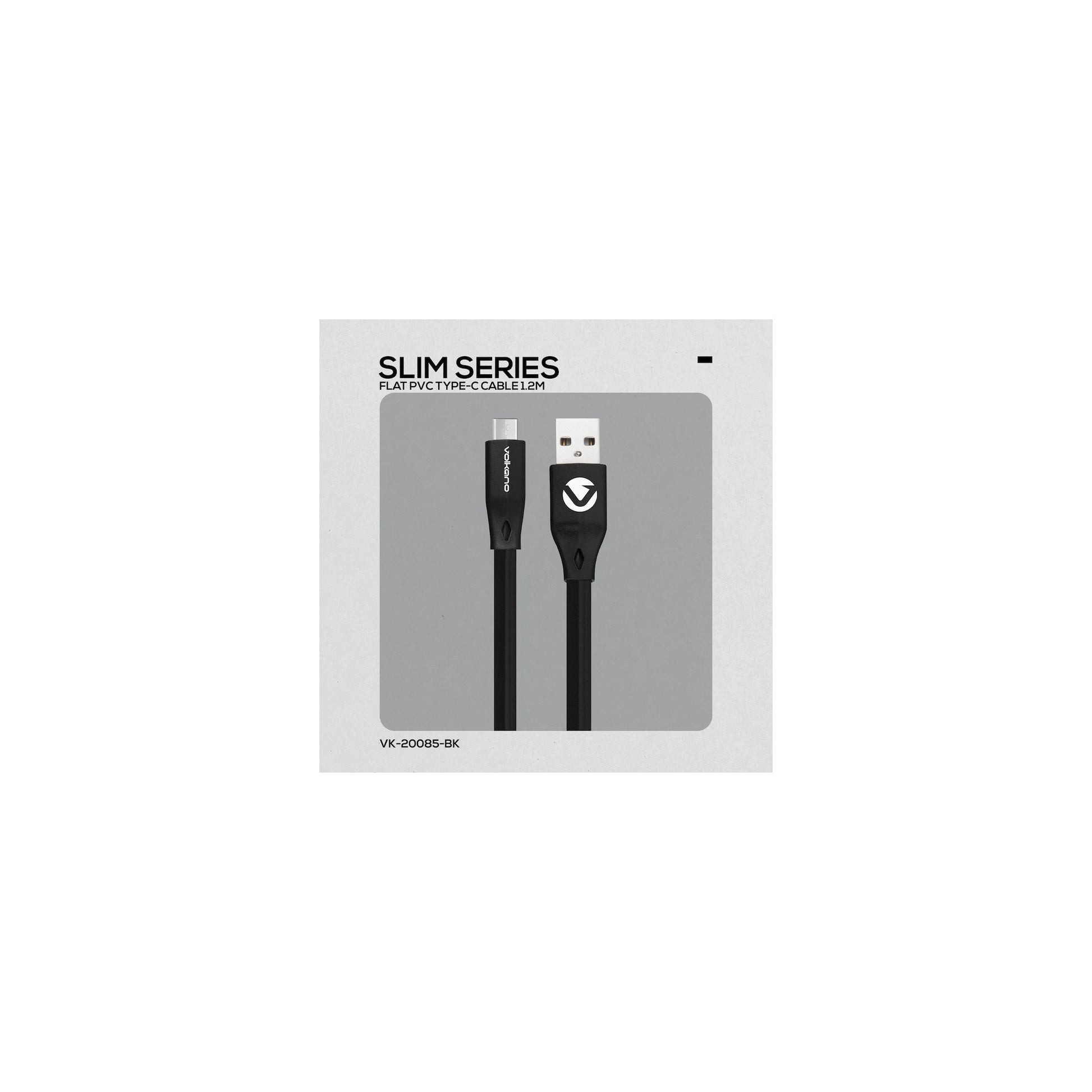 Volkano Slim Series Flat Pvc Type C Cable 12M Black - Everyday Elektronics South Africa