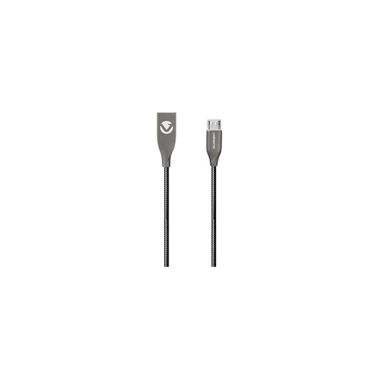 Volkano Iron Series Round Metallic Spring Micro Usb Cable 12M Black - Everyday Elektronics South Africa
