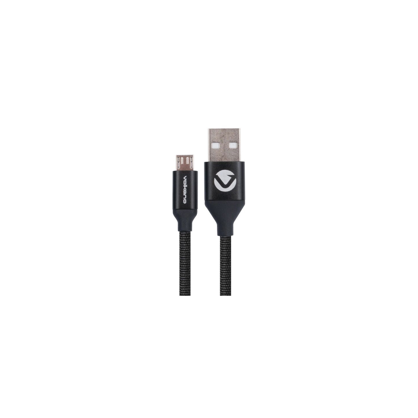 Volkano Weave Series Fabric Braided Micro Usb Cable 12M Black - Everyday Elektronics South Africa