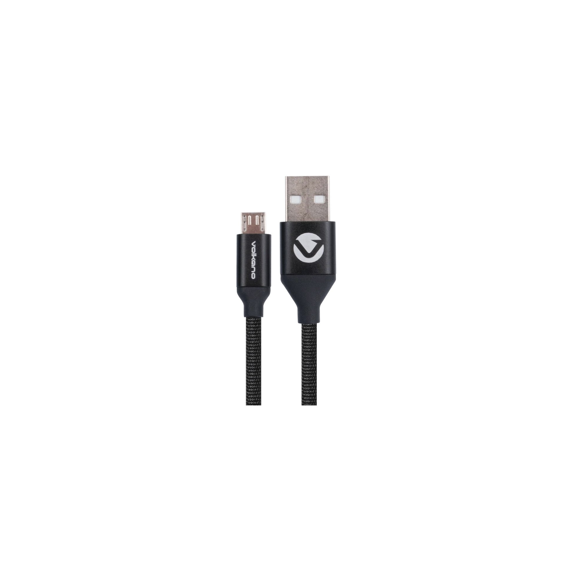 Volkano Weave Series Fabric Braided Micro Usb Cable 12M Black - Everyday Elektronics South Africa