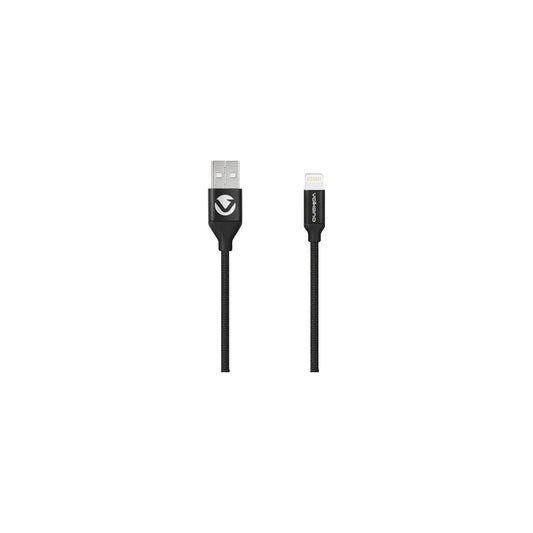 VOLKANO WEAVE SERIES FABRIC BRAIDED MFI LIGHTNING CABLE 12M BLACK