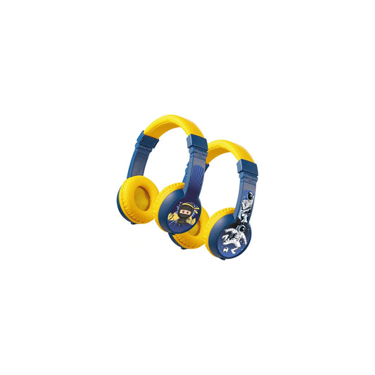 VOLKANO SIDEKICK SERIES WIRED KIDDIES HEADPHONES WITH SHARE PORT YELLOWBLUE