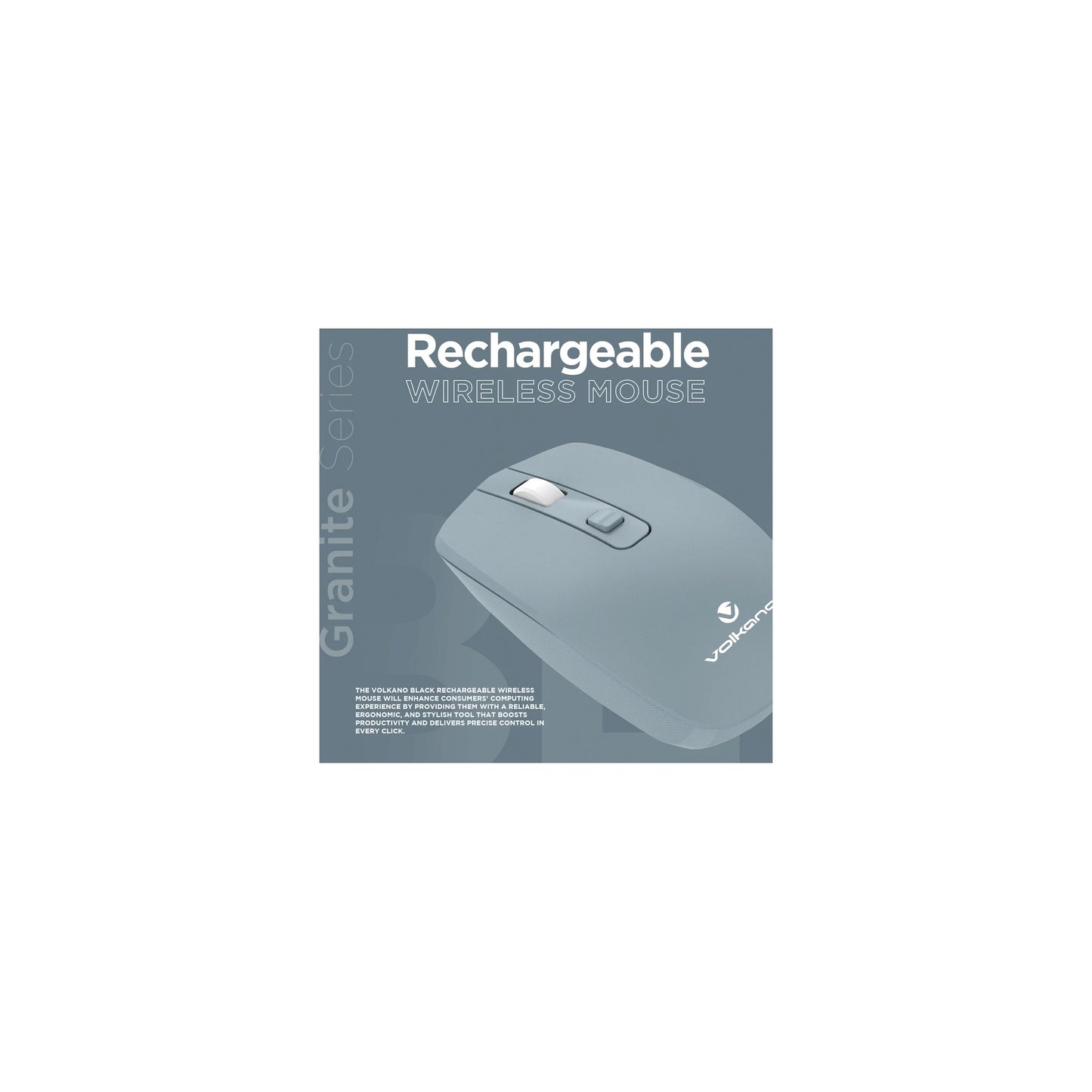Volkano Granite Series Rechargeable Wireless Mouse Blue - Everyday Elektronics South Africa