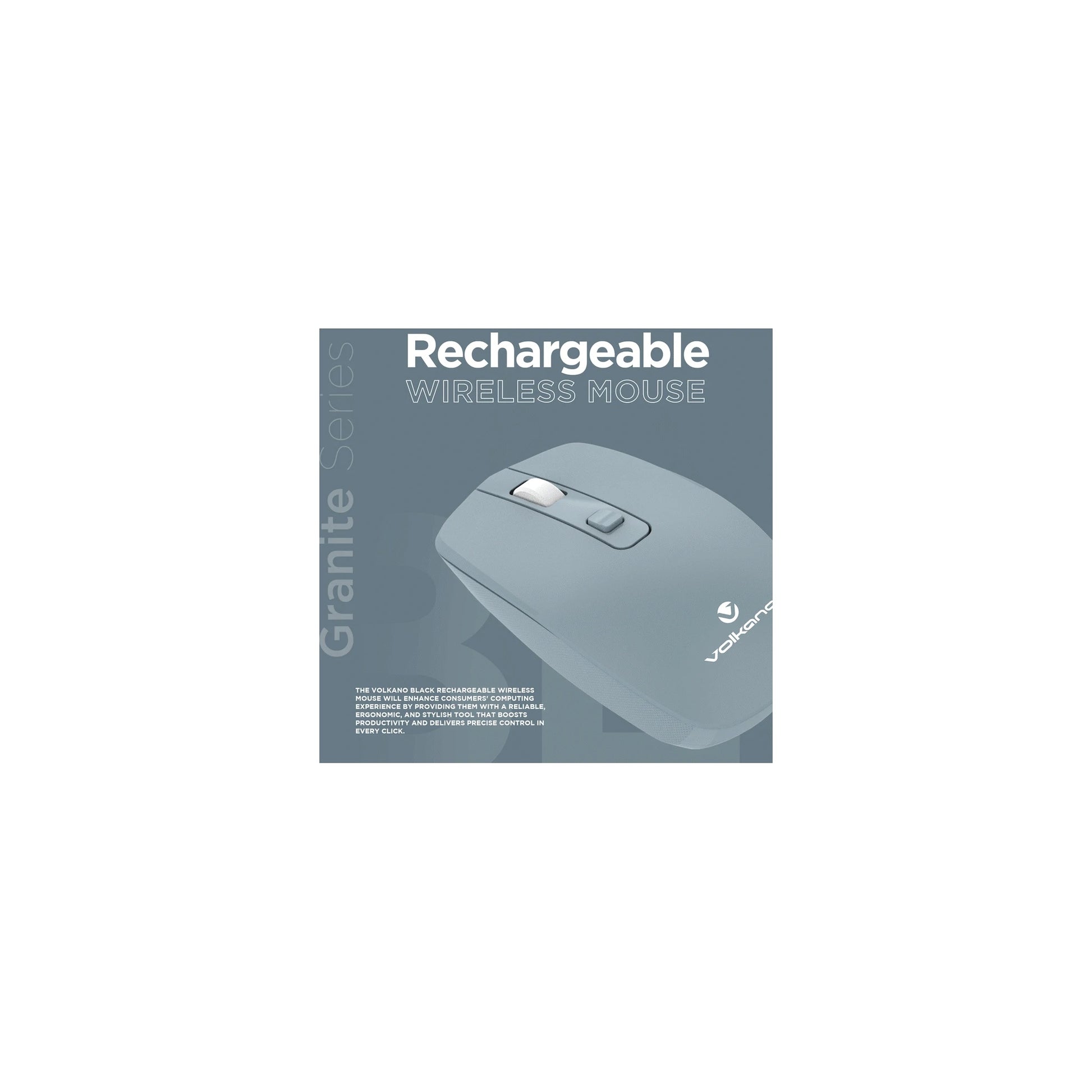 Volkano Granite Series Rechargeable Wireless Mouse Blue - Everyday Elektronics South Africa