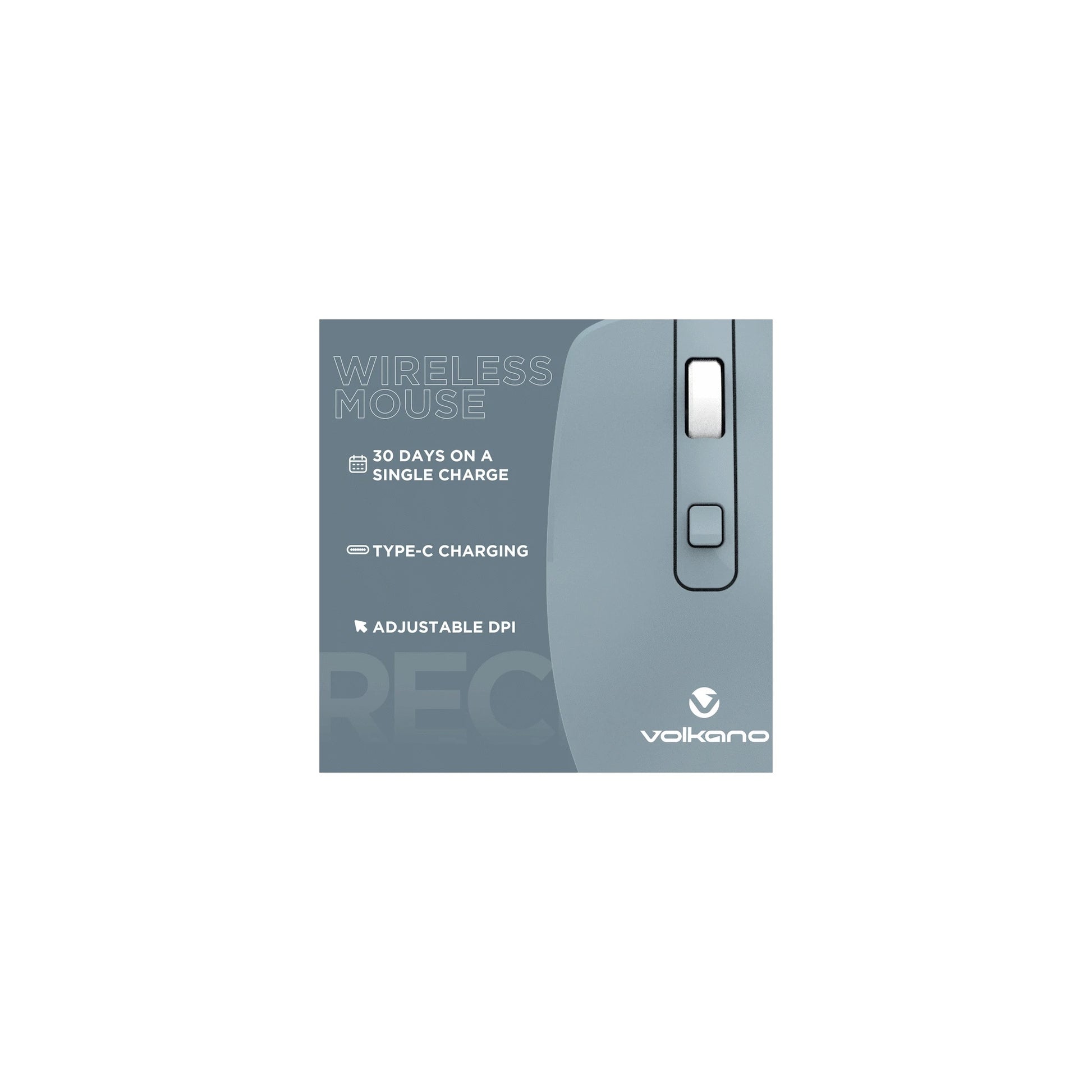 Volkano Granite Series Rechargeable Wireless Mouse Blue - Everyday Elektronics South Africa