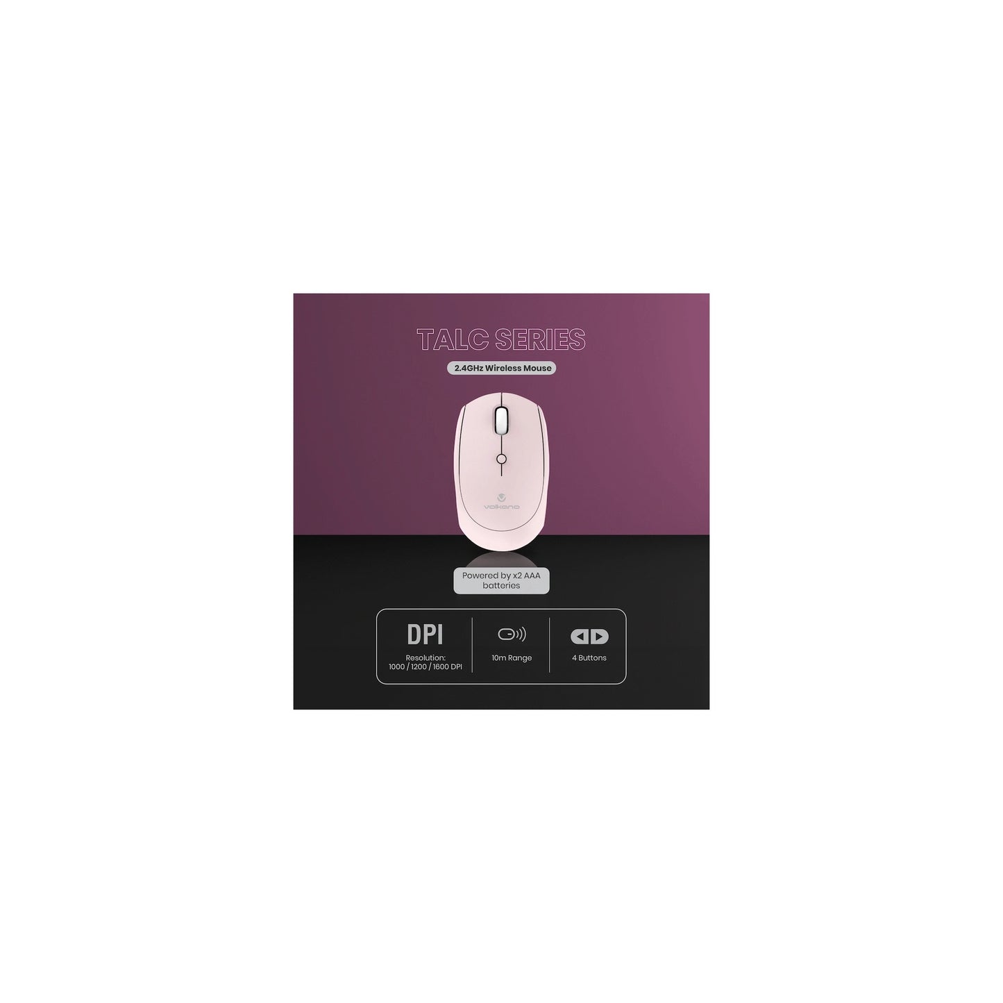 Volkano Talc Wireless Mouse Pink - Everyday Elektronics South Africa